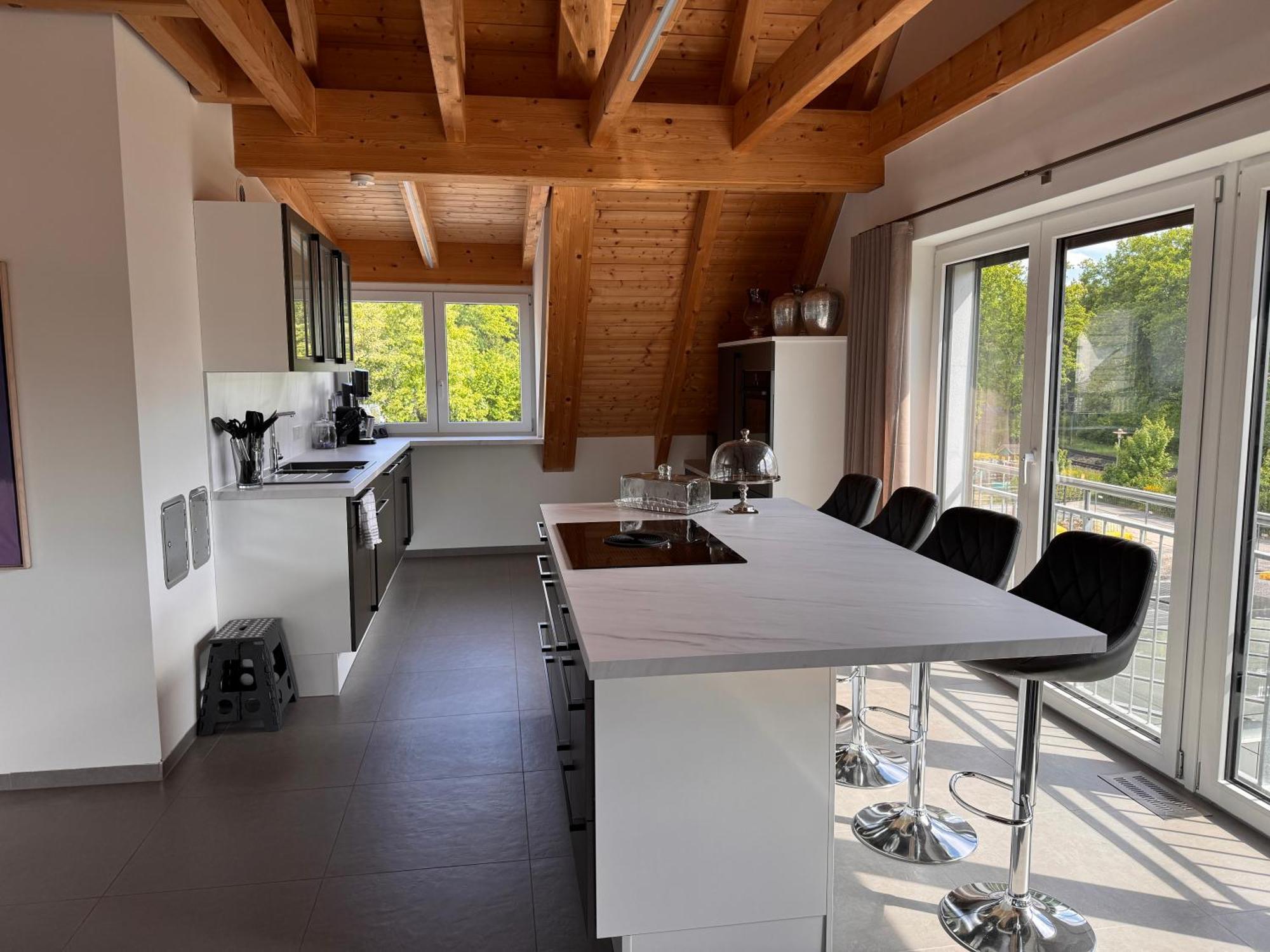 Moderne Ferienunterkunft/Wohnung Burgthann Esterno foto